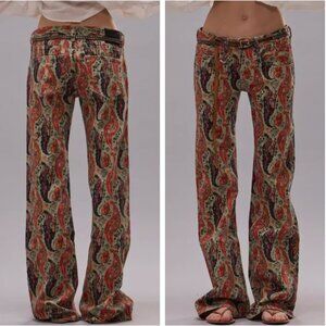 NWT R13 Boy Flare Jeans - Multicolor Orange Paisley 25/26/28